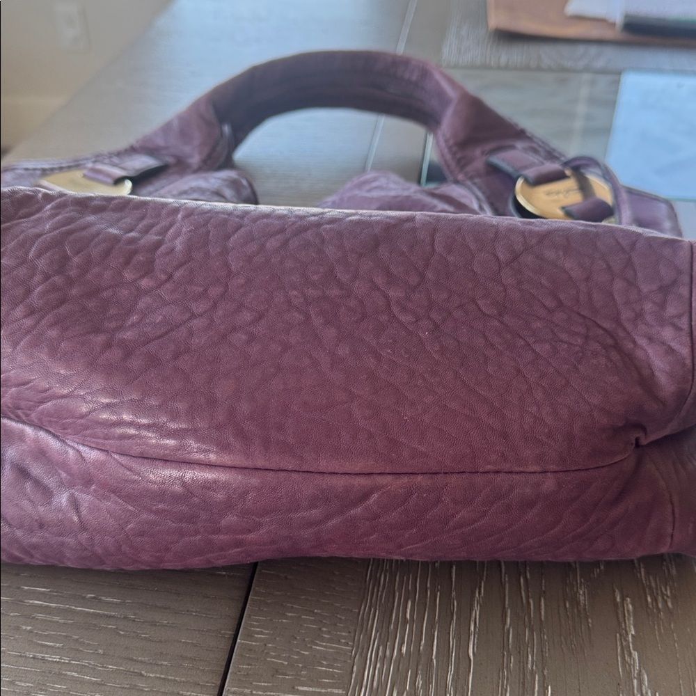 Fossil FIFTY FOUR VINTAGE Hobo Purple Plum Leather Handbag Shoulder Bag Slouchy - Picture 14 of 16